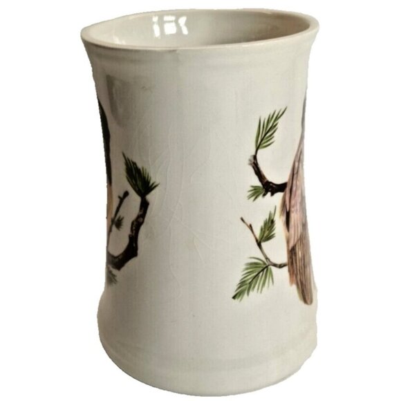 Vintage Owl Porcelain Beer Stein Mug Trecadie Ceramics Canada - Picture 4 of 8